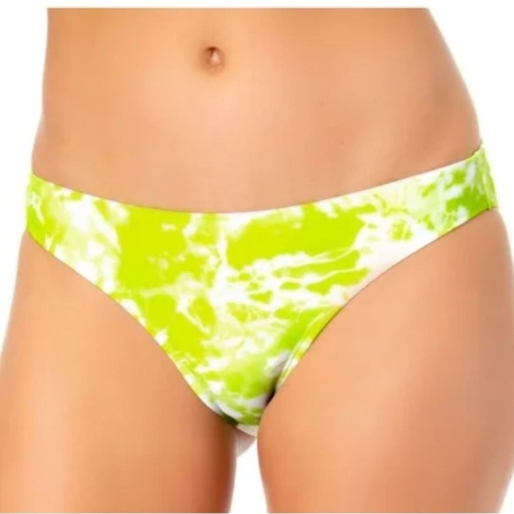 CALIFORNIA WAVES Green Tie Dye Bikini Swimsuit Bottom Small‎ NWT